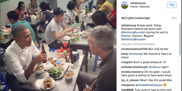 Skärmdump: Vita husets Instagram-konto