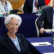 ECB -topparna Francois Villeroy de Galhau, och Ignazio Visco samt ECB-chefen Christine Lagarde och Tiff Macklem, chef för Kanadas centralbank.