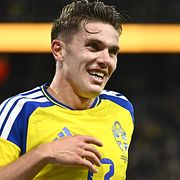 Sveriges Viktor Gyökeres under måndagens match mot polen.