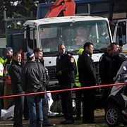 Polisen på plats efter attentatet.