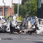 Bilen exploderade under natten.