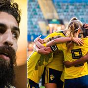 Jimmy Durmaz / Svenska damlandslaget under träningslandskampen mot Sydkorea. 