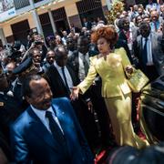 Presidenten Paul Biya och hans fru Chantal Biya.