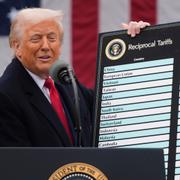 Trump med sina ”ömsesidiga” tullar. Arkivbild.