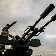 Arkivbild från en iransk militärövning nära Hormuzsundet 2022.