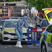 Polisens tekniker på plats.