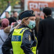 Propalestinsk demonstration mellan Möllevångstorget och Gustav Adolfs torg i Malmö.