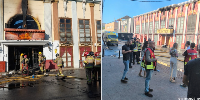 Branden bröt ut i den lokalt välkända nattklubben Teatro Från 112 region de Murcia på Twitter