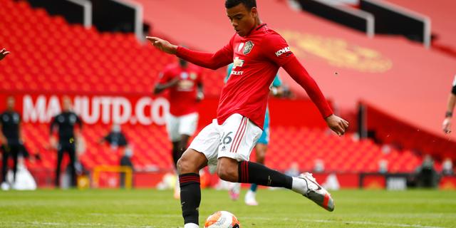 Mason Greenwood skjuter mål mot Bournemouth Clive Brunskill / TT NYHETSBYRÅN
