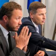 Estlands utrikesminister Margus Tsahkna och försvarsminister Hanno Pevkur.