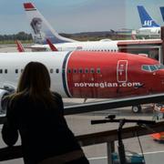 Norwegian-plan på Arlanda. SAS kommunikationschef Karin Nyman. Arkivbilder.