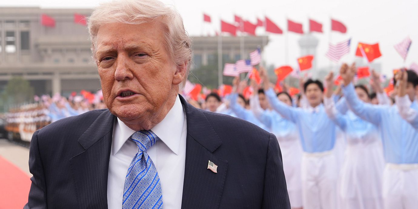 Donald Trump under sitt Kinabesök i natt.