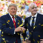 Donald Trump och Gianni Infantino efter VM-finalen den 19 juli i år.