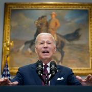 Joe Biden uttalar sig om domen. Evan Vucci / AP