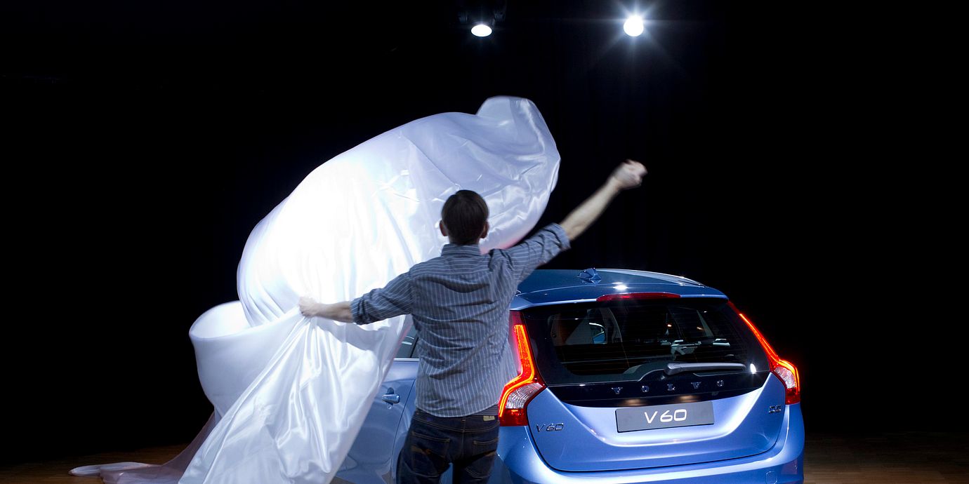 En Volvo avtäcks under en pressvisning. Arkivbild.