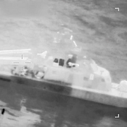 En av de iranska båtarna som sänkts i amerikanska attacker.