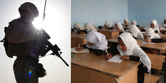 Amerikansk marinsoldat i Helmand-provinsen / Skolflickor i Kabul TT