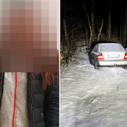 Bilder från polisens förundersökning. Bilen är offrets bil som stals. 