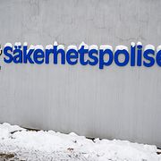 STOCKHOLM, SVERIGE 20260108
Skylt Säkerhetspolisen (Säpo). 
Foto: Christine Olsson / TT / Kod 10430
