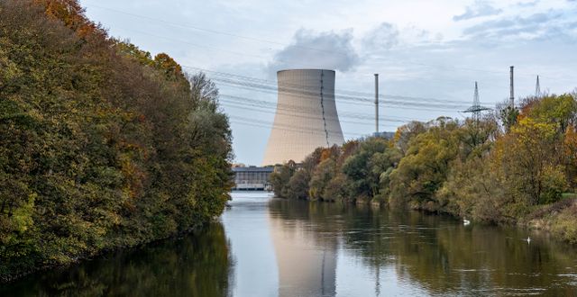  Little water vapor rises from the cooling tower of the nuclear power plant Isar 2 in Essenbach, Germany, Friday, Oct.21, 2022. Armin Weigel / AP