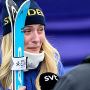 Ebba Årsjö efter loppet.