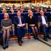 Göran Persson, Ulla Löfven,Stefan Löfven, Magdalena Andersson Richard Friberg och Ingvar Carlsson.