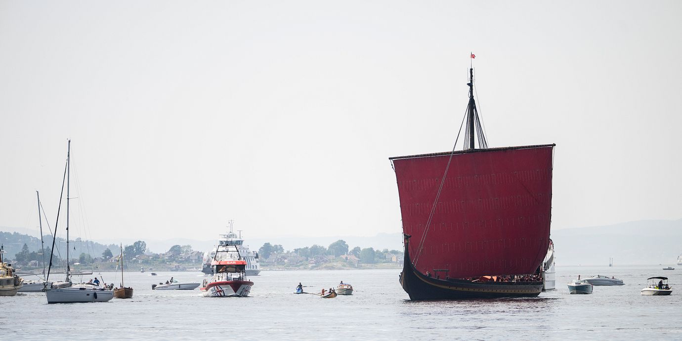 Även vikingaskeppet Draken Harald Hårfagre var med i storfilmen.