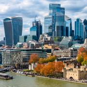 London business district.