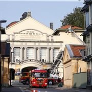 Brand i Östgötateatern i centrala Norrköping. 