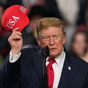 Donald Trump under natten till i dag.