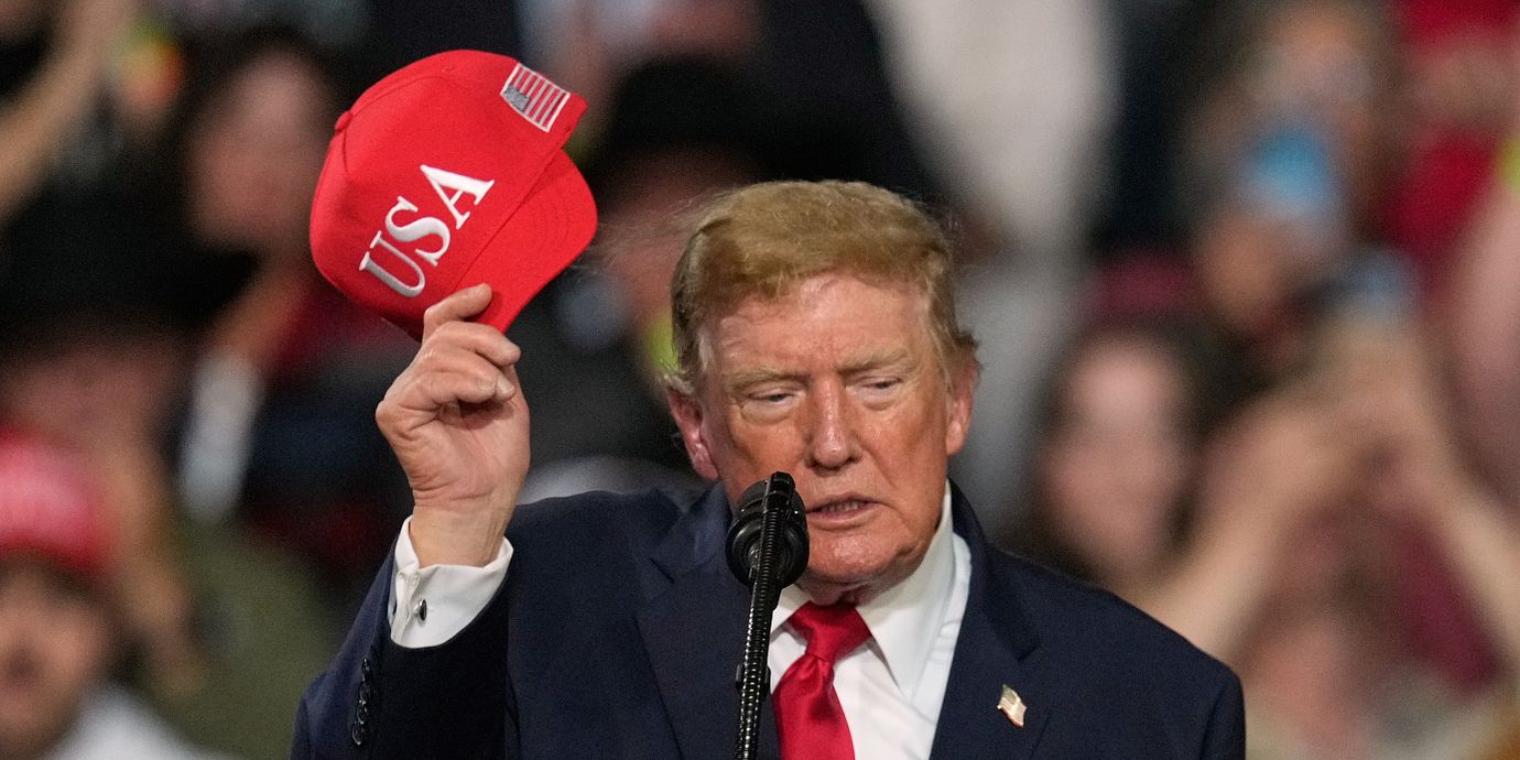 Donald Trump under natten till i dag.