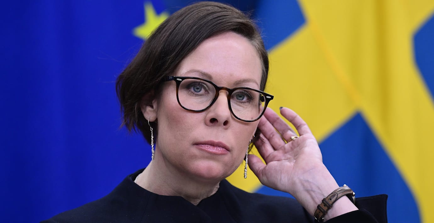 Utrikesminister Maria Malmer Stenergard (M) under en pressbriefing i december.