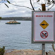Avstängd strand i Sydney. 