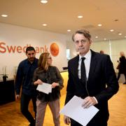 Anders Sundström i samband med att beskedet kom att han inte föreslogs bli omvald till styrelseordförande i Swedbank