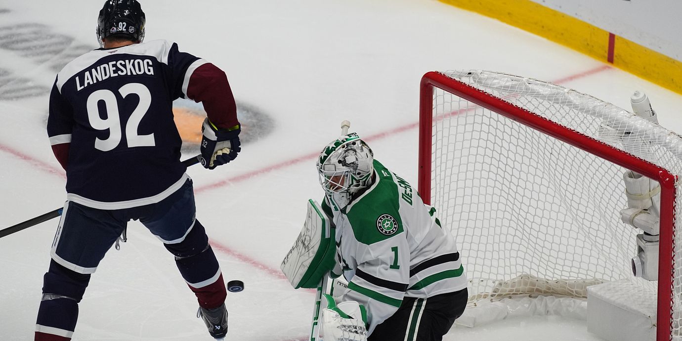 Landeskog styr in pucken i nattens match.