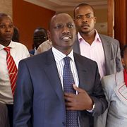 William Ruto med frun Rachel och den medåtalade radiopresentatören Joshua Arap Sang.