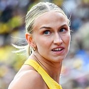 Sveriges Maja Åskag under Finnkampen på Stockholms Stadion 2025.