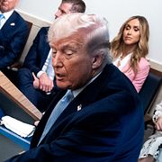 Trump under en pressträff i måndags.