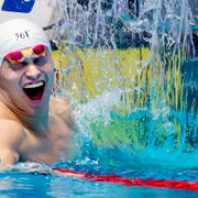 Sun Yang på sim-VM i Sydkorea.