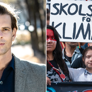 Alex Schulman och Greta Thunberg. Arkivbilder.