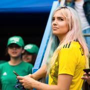 Linnéa Claeson i Nice under Sveriges match mot Thailand.