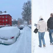 Bilder från snön på olika håll i Sverige.