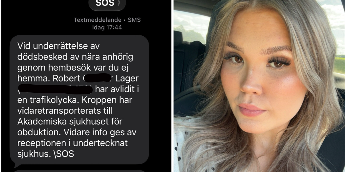 I sms:et som skickades till Alva Lager stod det att hennes pappa avlidit i en trafikolycka.