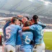 Malmö FF firar sitt mål.