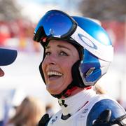 Lindsey Vonn efter loppet. 