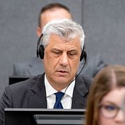 Hashim Thaci under rättegången.