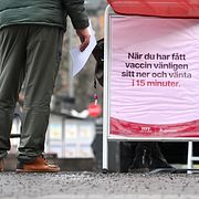 Arkivbild från drop in-vaccination mot covid-19 i Stockholm i januari 2022.