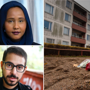 Leila Ali Elmi, Robert Hannah och arkivbild från Tynnered i Göteborg.