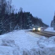 Snö i Söderhamn.