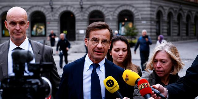 Ulf Kristersson (M) utanför riksdagen. Tim Aro/TT